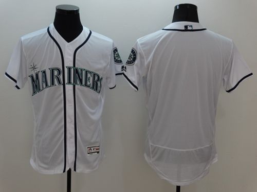 Mariners Blank White Flexbase Authentic Collection Stitched MLB Jersey - Click Image to Close